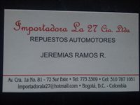 IMPORTADORA LA 27 CIA LTDA IMPORTADORA LA 27 CIA LTDA