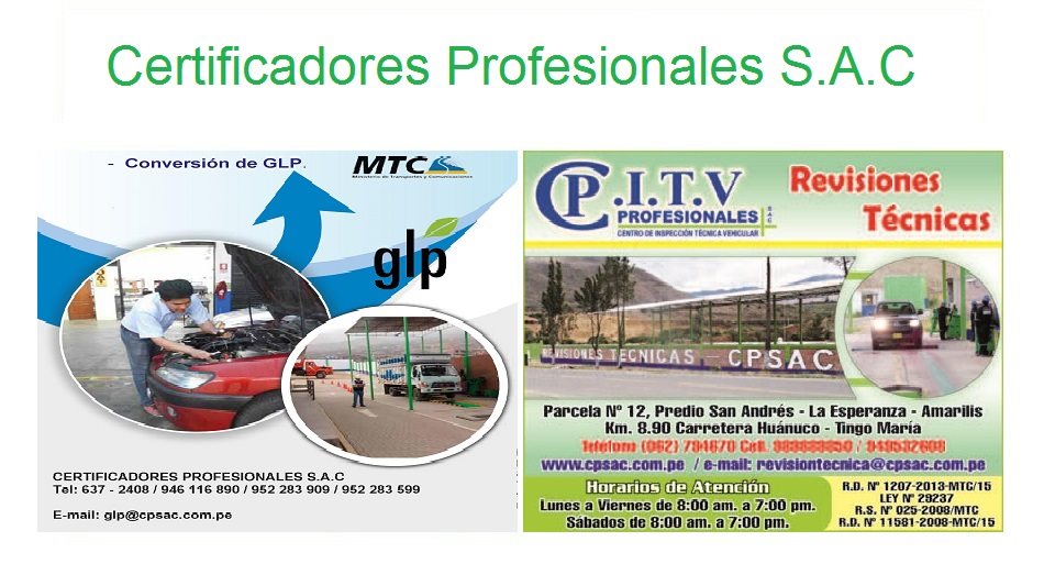 REVISIONES TECNICAS VEHICULARES CP EMPRESA INDIVIDUAL DE RESPONSABILIDAD LIMITADA REVISIONES TECNICAS VEHICULARES CP EMPRESA INDIVIDUAL DE RESPONSABILIDAD LIMITADA